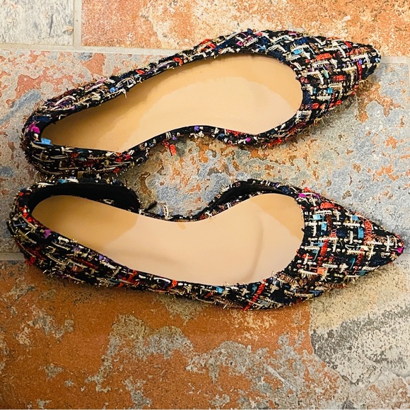 💕NWOB! Gorgeous & Colorful Plaid D’Orsay Style Wool Flats! - Picture 3 of 13